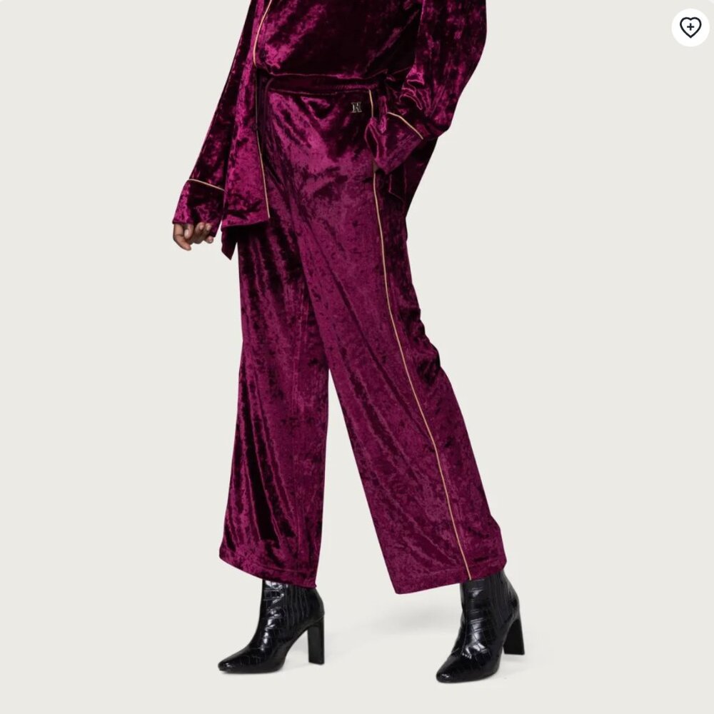 NWT‎ Honor The Gift Burgundy Velvet PJ Pant Women's S NEW Maroon
